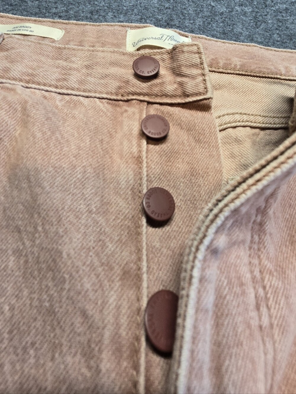 Pink Button-fly 90's Baggy Denim Women 14R